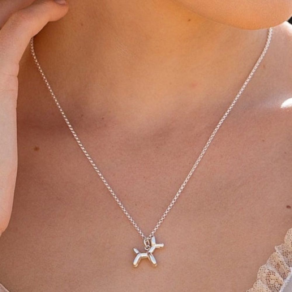 Silver dog necklace  #235